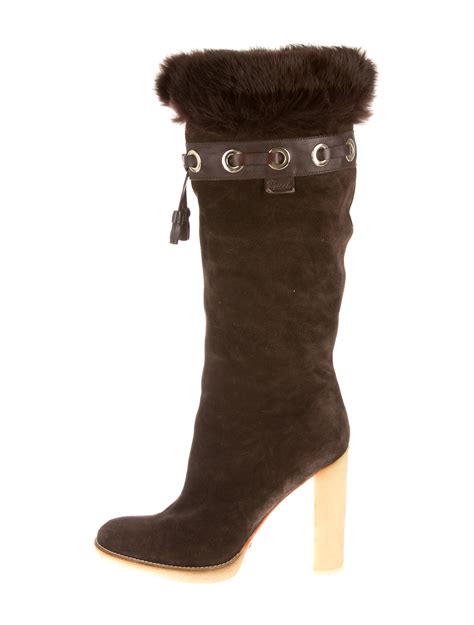 gucci trek boots with inside fur|Gucci cowboy boots.